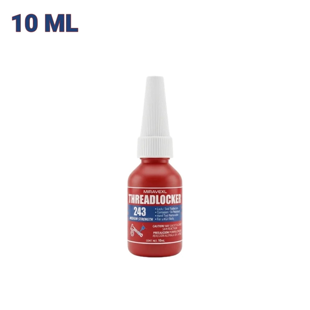 MIRAVEXL 243 Threadlocker Medium Strength Anaerobic Adhesive Antiloose Screw Glue Oil Resistant Fastener Sealant 10ml 50ml