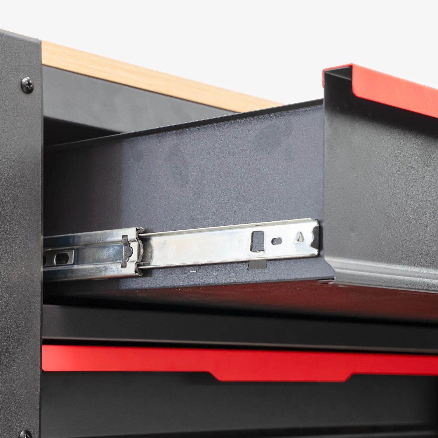 258pcs Heavy Duty Iron Toolbox Ten-Drawer Lockable Red Steel Wooden Top Customizable Tool Cart For Auto Repair Workshop OEM