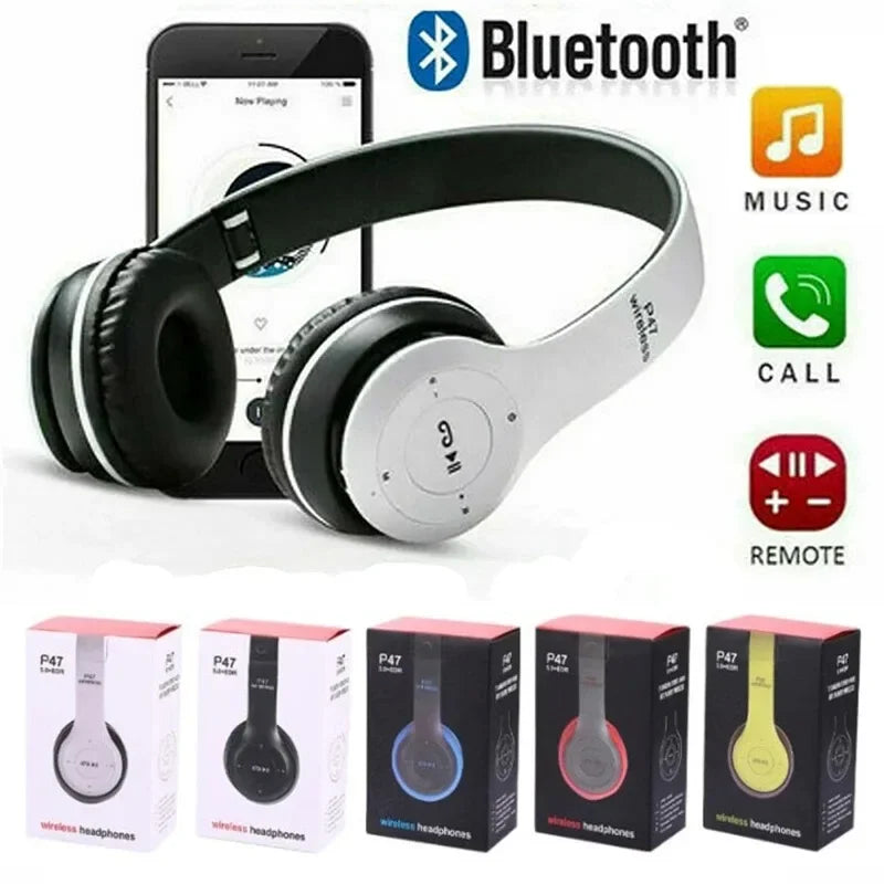 P47 Wireless Bluetooth Headphones Noise Canceling Foldable Design Bluetooth 50 for iPhone Huawei Samsung