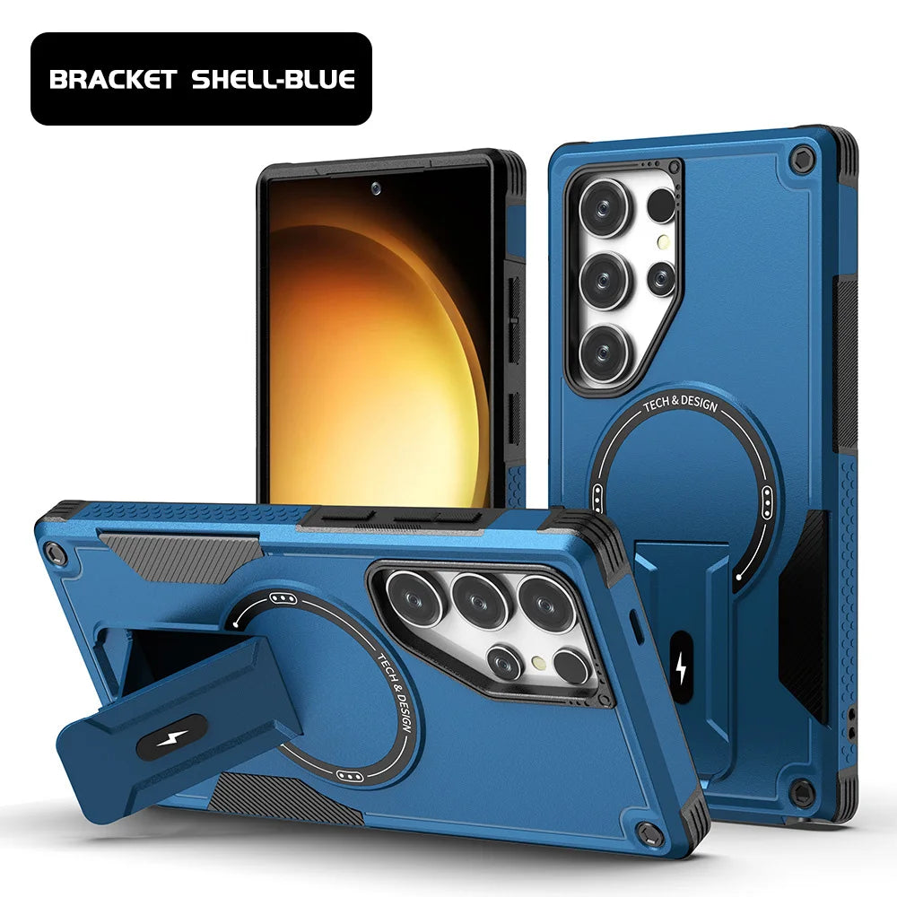 Luxury Armor Magnetic Phone Case for Samsung A56 S26 S24 S25 Ultra A07 A17 A16 A55 A54 A36 A16 A06 Anti-drop Protective Cover