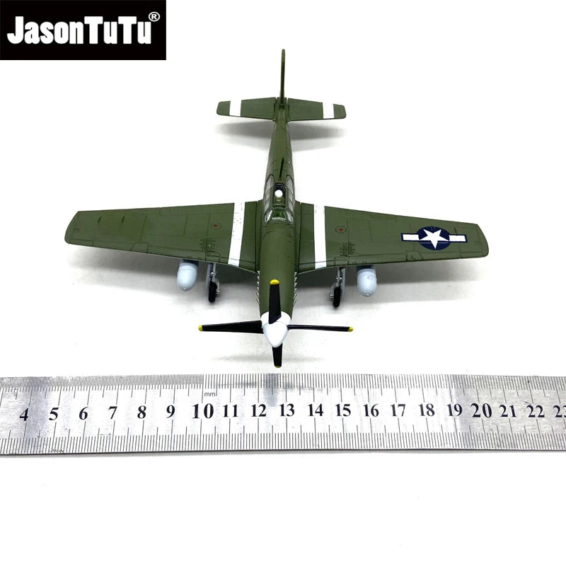 JASON TUTU Diecast Metal 1/72 Scale American Army Airlines P51b Mustang Fighter P51B Airplane Model Military Collect Gift