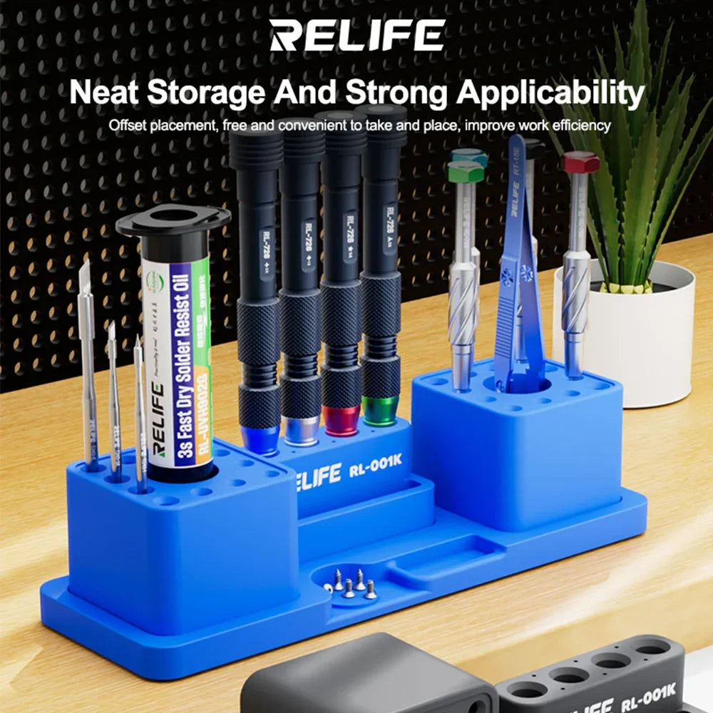 RL-001K Magnetic Repair Tool Box, Portable Detachable Storage Case for Screwdrivers, Tweezers, Electronics DIY Accessories