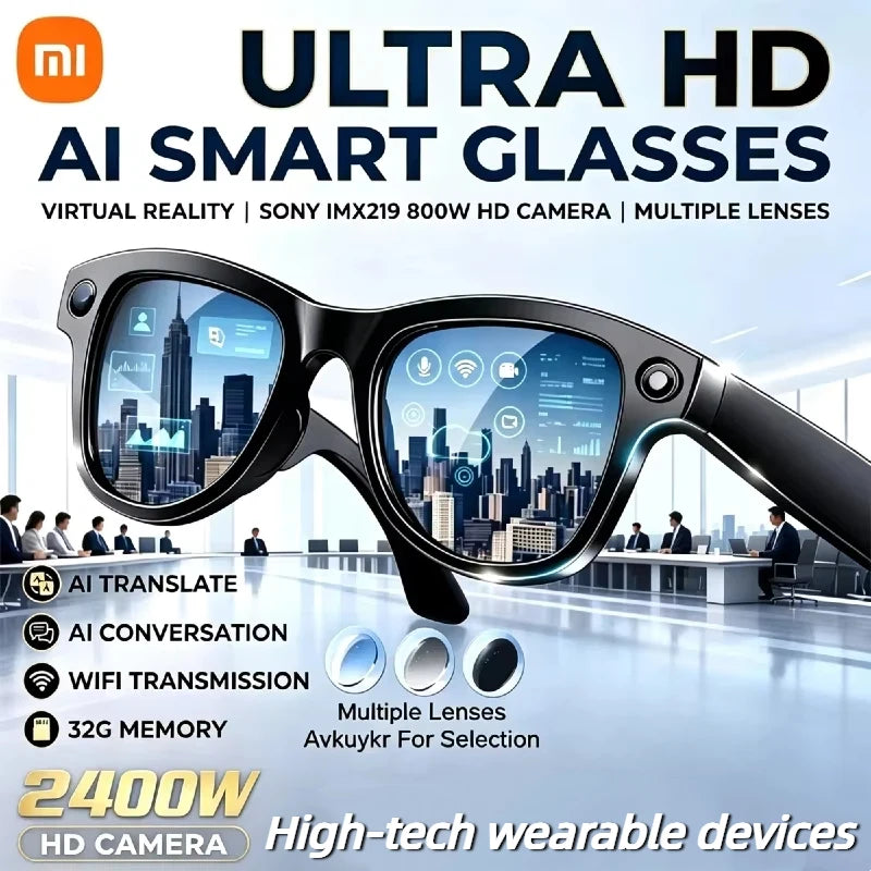 Xiaomi Smart AI Glasses 1080P HD Video Record Camera ChatGPT Bluetooth Call 32GB ROM Language Translation Music Sunglasses Men