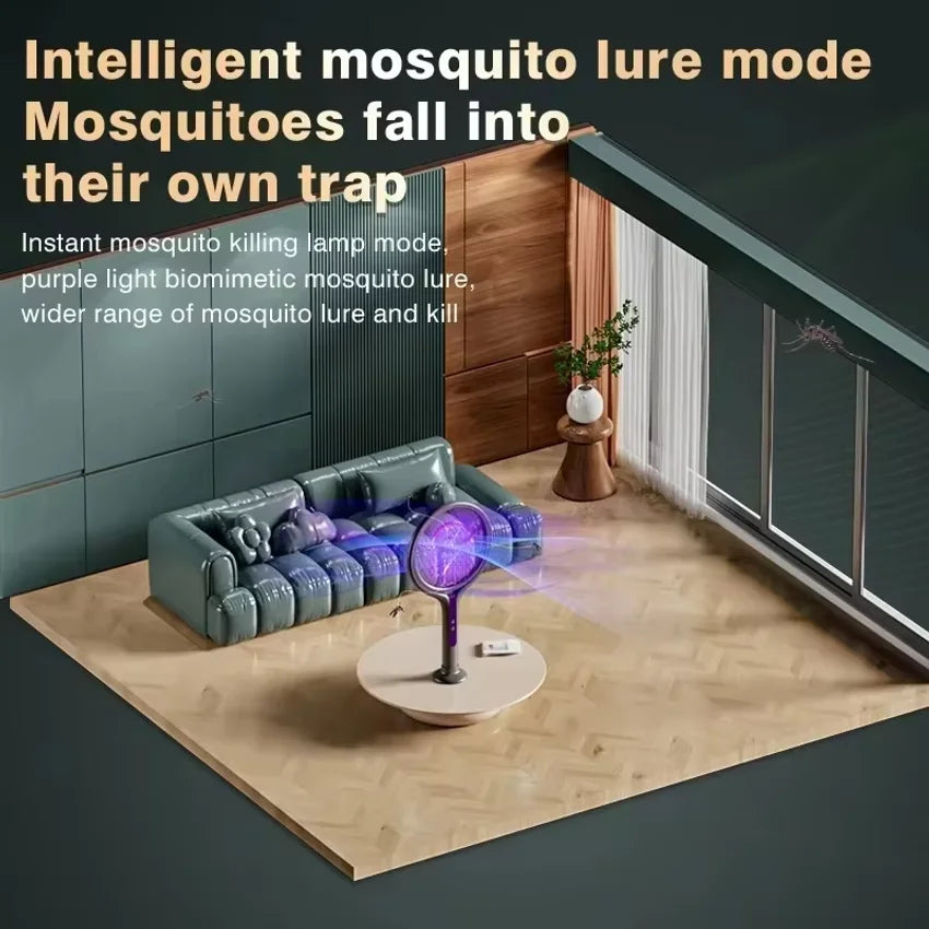 Automatic Mosquito Swatter, Telescopic, Rotatable Mesh For Wider Coverage, USB Charging, Fast, Long Standby Time