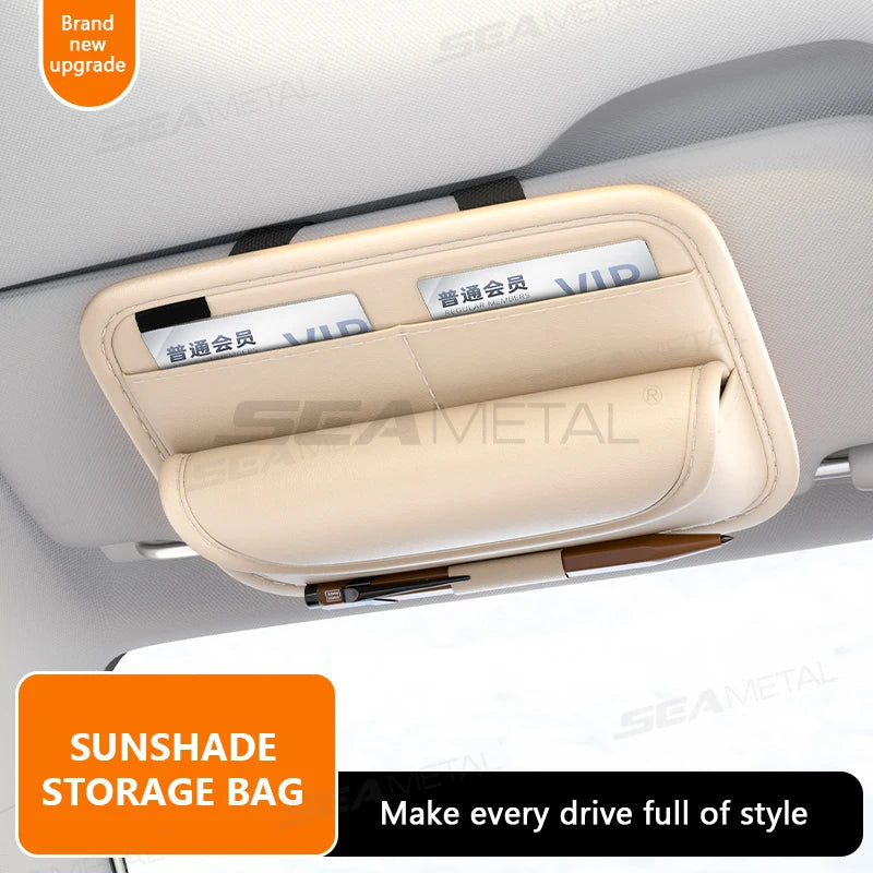 BLALION Car Sun Visor Glasses Case Premium PU Auto Sun Visor Card Organizer Wear-resistant Eyewear Protection Box Scratch-Free