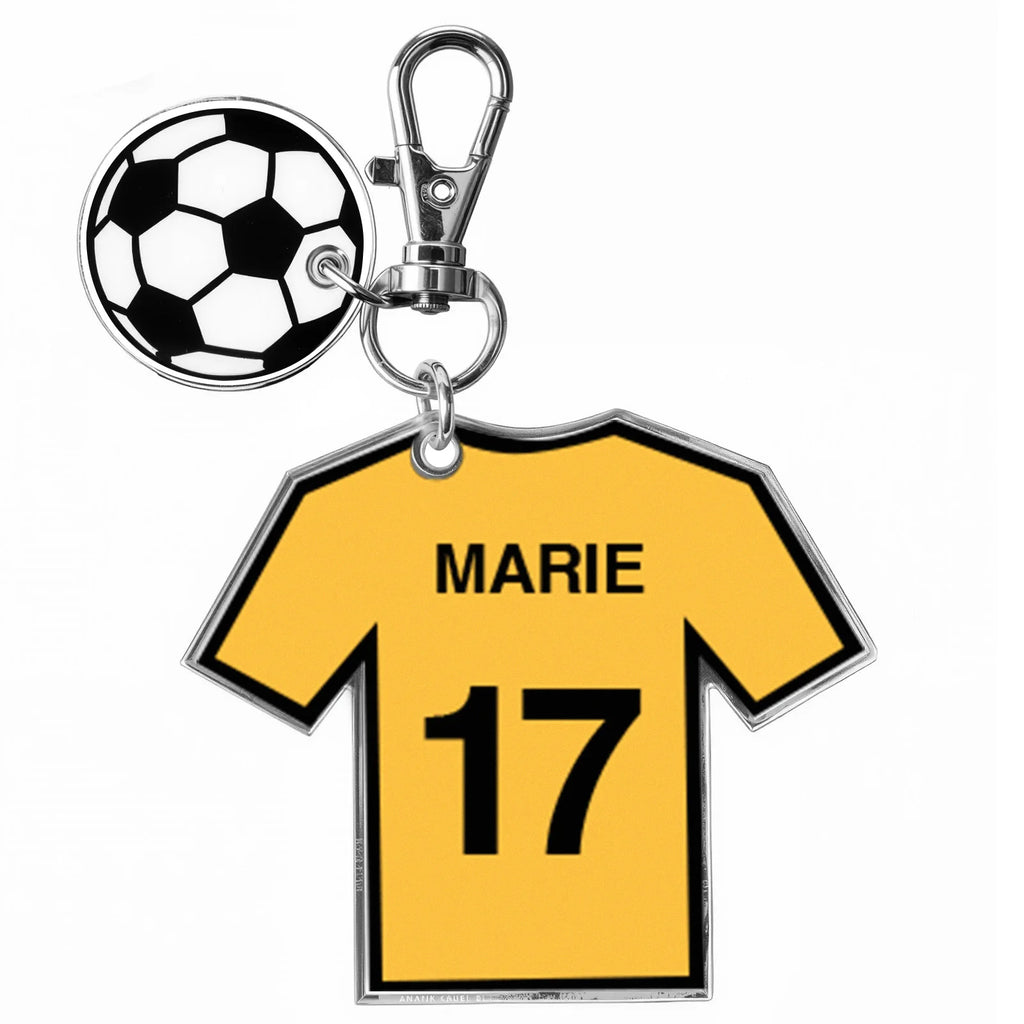 Custom Football Jersey Keychain Personalized Name Number 8 Colors Available Soccer Fan Gift