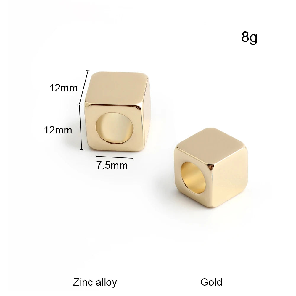 5/50/100PCS 9mm,12mm,15mm Zinc alloy Square Shape Hollow Spacer Beads For DIY Making Bracelet Necklace Chain Gift Decoration