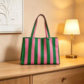 2026 New Bohemian Style Knitted Striped Woven Bag Large Capacity Yarn Handheld Tote Bag