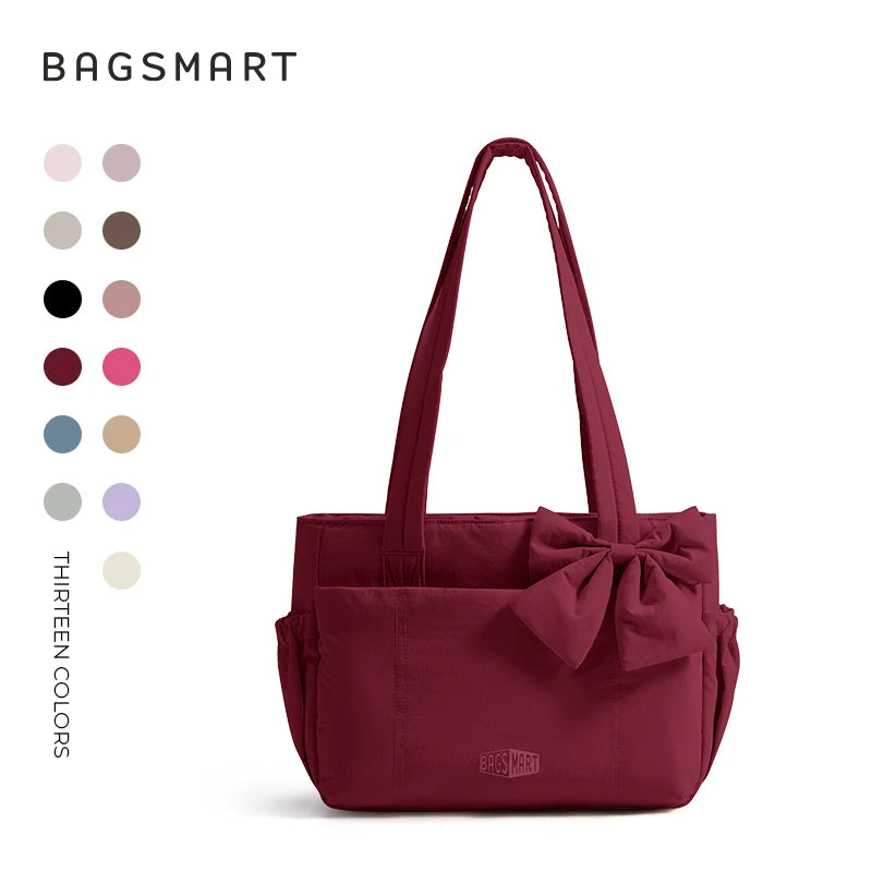 BAGSMART Tote Bag University Padded Shoulder Bag for Women Large Capacity Travel Handbag Daily Commute Women's Bag