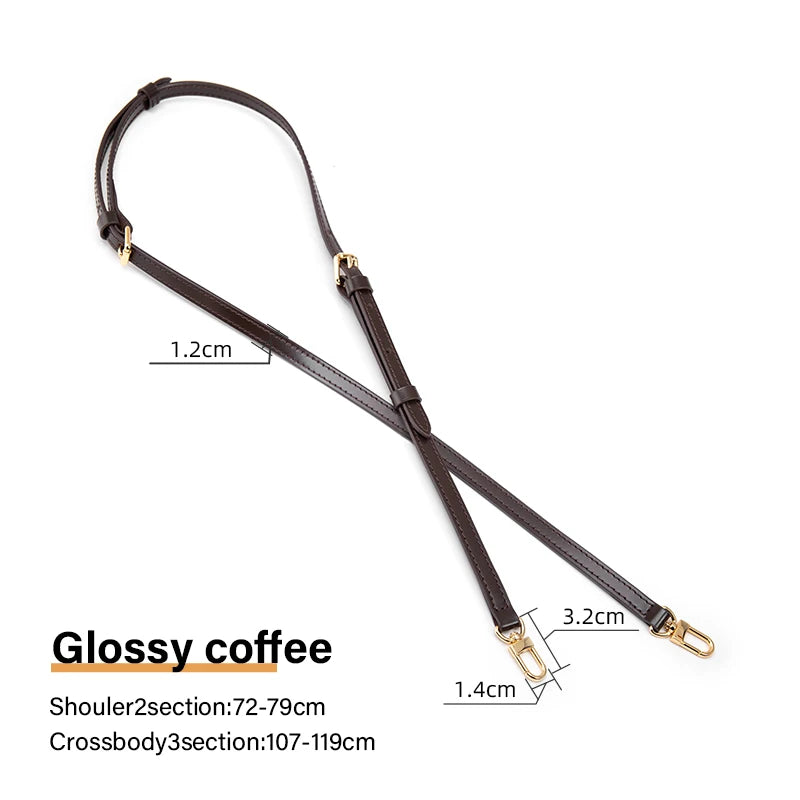 CRAZYSMITH Bag Strap for LV Speedy 20 25 30 Shoulder Straps 100% Genuine Leather Adjustable Crossbody Long Bags Belt 120cm Acces