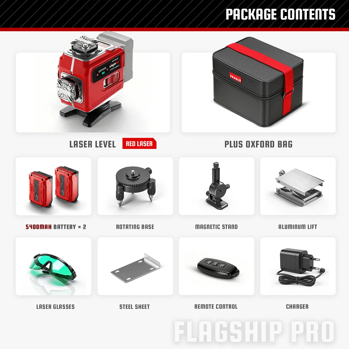 Construction Grade Red/Green Laser Level 16 Lines Self Leveling Strobe Flash Aluminum Base Touch Screen 5000mAh for Wall Work