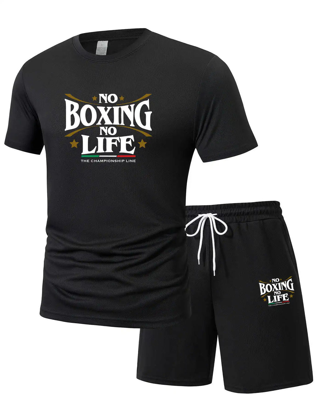 Summer Leisure Men'S 2-Piece Set No Boxing No Life Comfortable Breathable T-Shirt And Shorts Top Print T-Shirts Ensemble