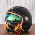 Brown Leather Original DOT ECE 3/4 Open Face Helmet MT Capacete Motorcycle Helmet JET Scooter Bike Half Helmets Cascos Para Moto