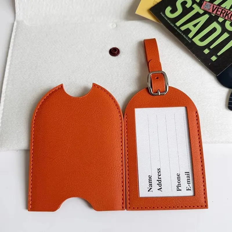Personalize Initials Luggage Tag Custom LOGO Letter Men Women Suitcase Name Baggage Tag PU Airplane Labels Travel Accessories