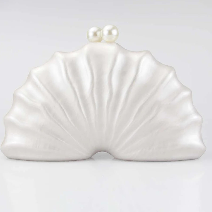 Acrylic shell shape clutch bag women designer evening party cute purse white pink champagne shell handbag chain shoulder bag sac