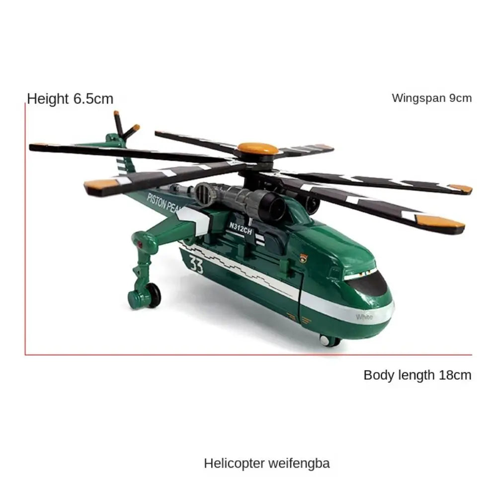 Cute Alloy Pixar Planes Toys Lifelike Cartoon Aircraft mobilization Toys Helicopter Model Toy