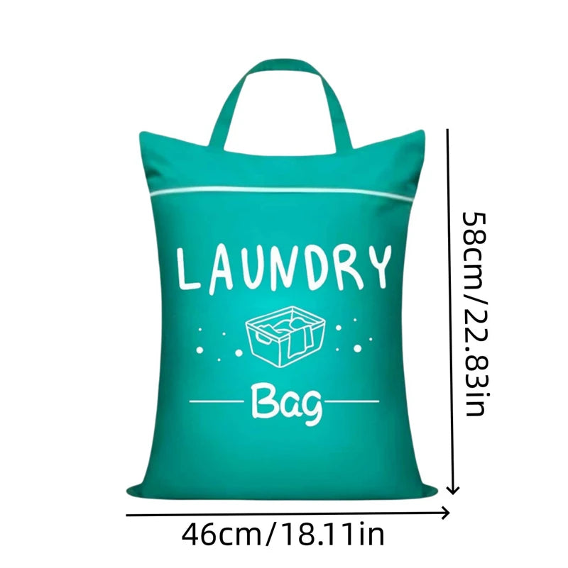 Large Capacity Waterproof Travel Laundry Bag Wet Dry Organizer Pouch with Zipper Hanging Strap Portable Storage Bag