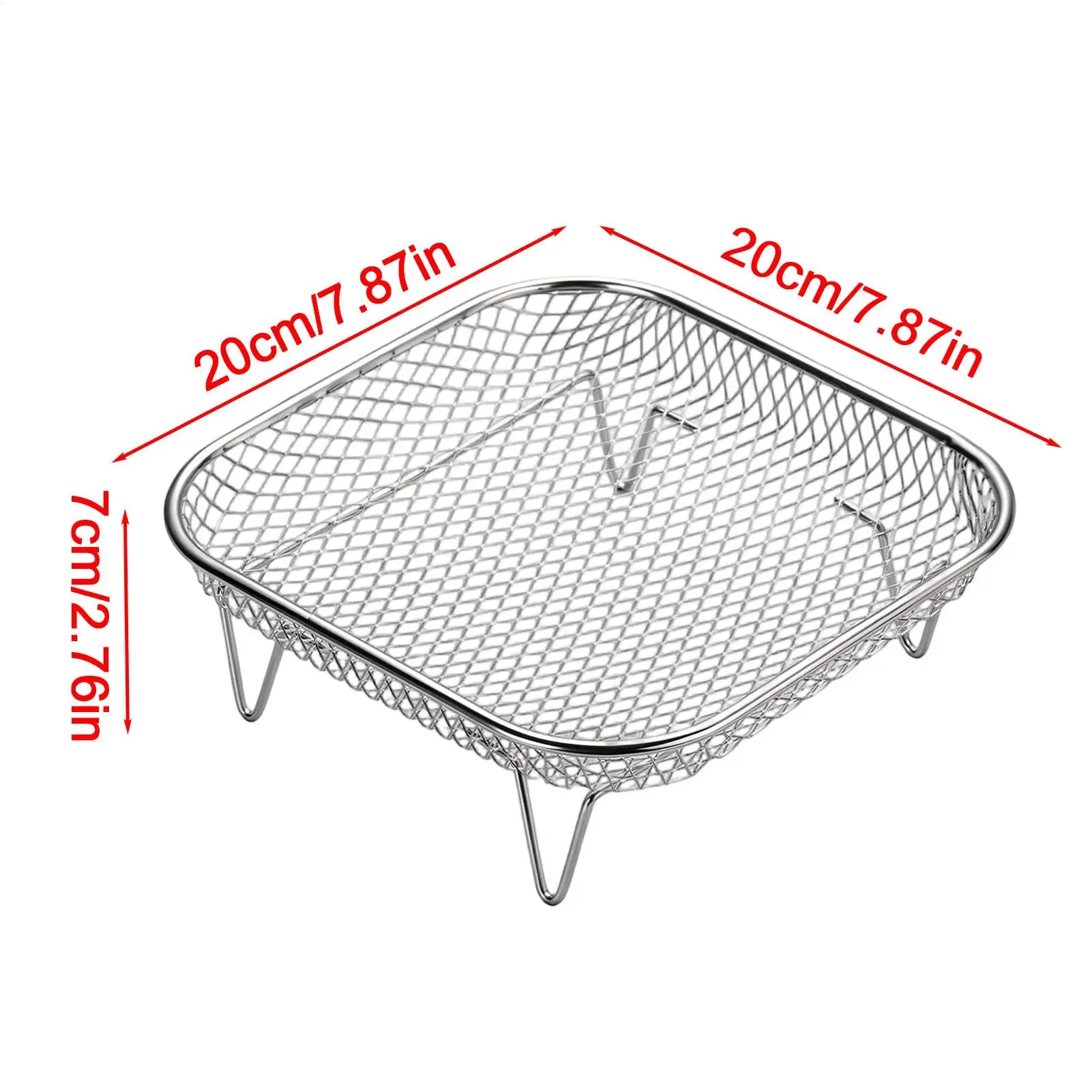 Air Fryer Rack Stainless Steel Stackable Grill No flipping easy clean filtered oil draining grill for Household air fryer