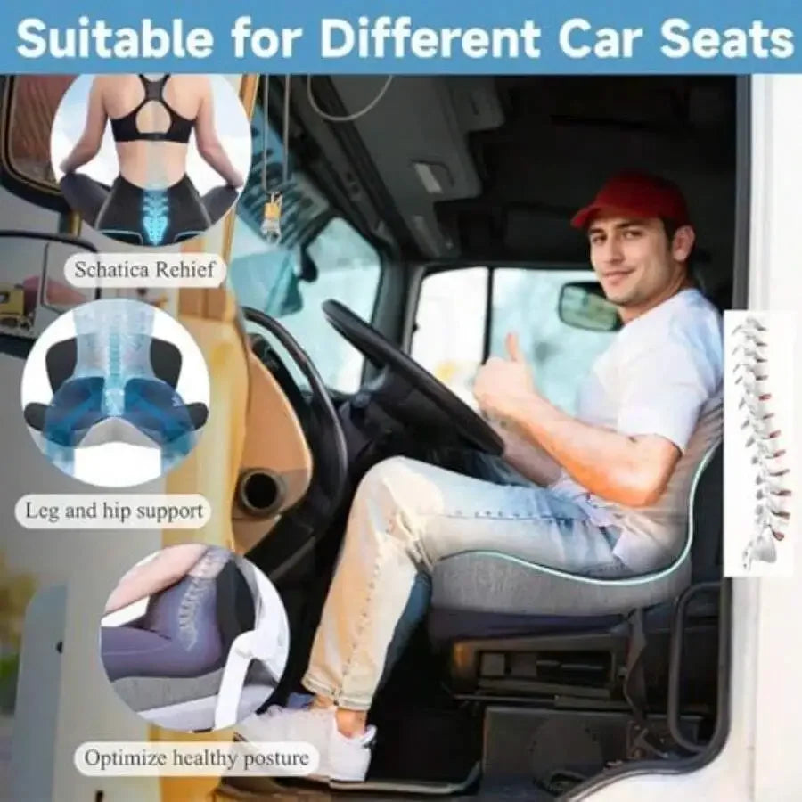 Memory Foam Truck Seat Cushion For Truck Driver Ergonomic Driver Seat Cushion With Lumbar Support Sciatica Relief Ideal Car Seat