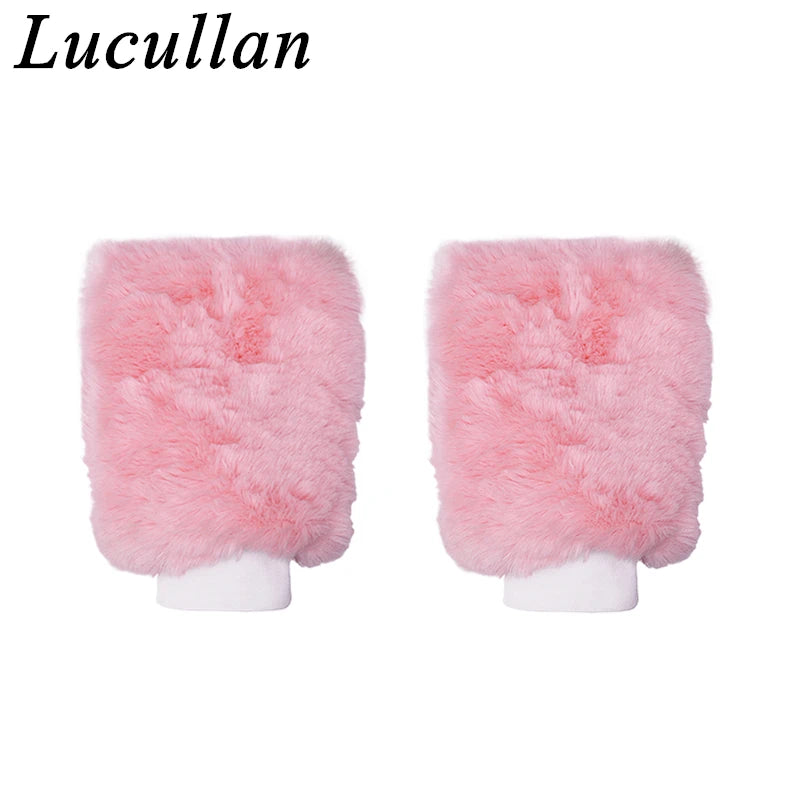 Lucullan Pink Synthetic Wool Wash Mitt Soft and Scratch-Free For Washing and Polishing