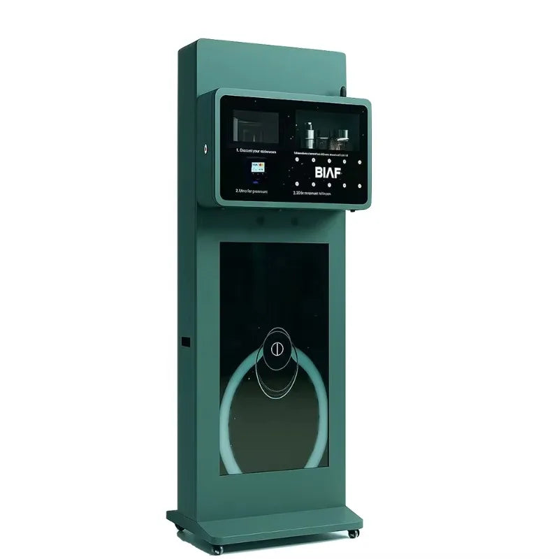 Customized USA 43 Inch Touch Screen Automatic Refillable Fragrance Vending Machine Base Stand LED Lights
