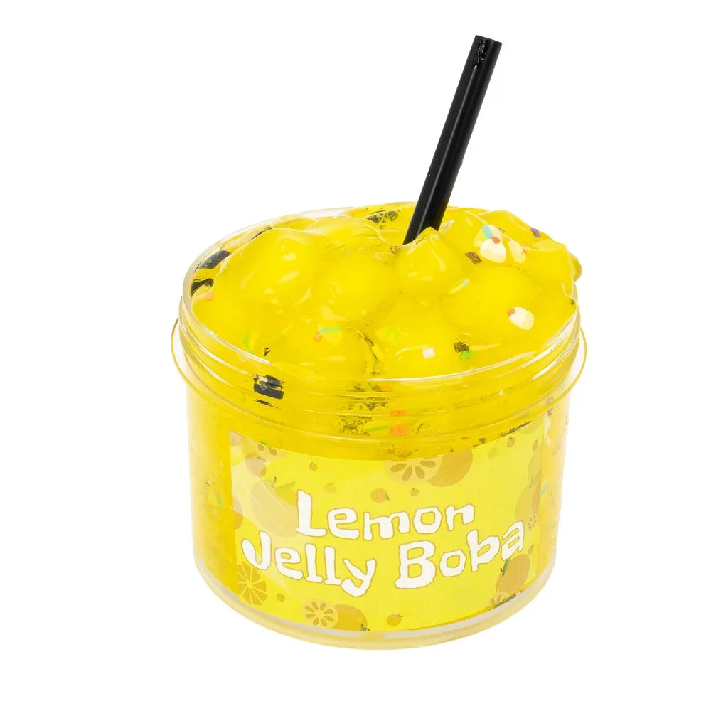 Soft 300ml/70ml Slime Kit Fruit Crunchy Non-Sticky Jelly Cube Slime Glitter Stress Relief Clear Slime Party Favor Gifts