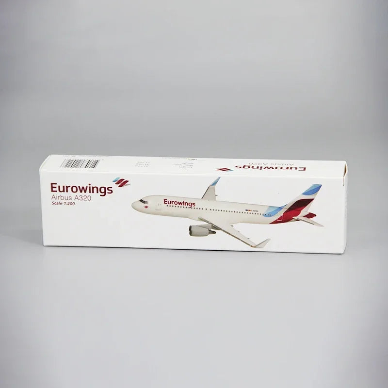 1:200 Scale A320 Eurowings Airlines ABS Airplane Model Toys Aircraft Plane Assembly Collection Display With Stand Gifts