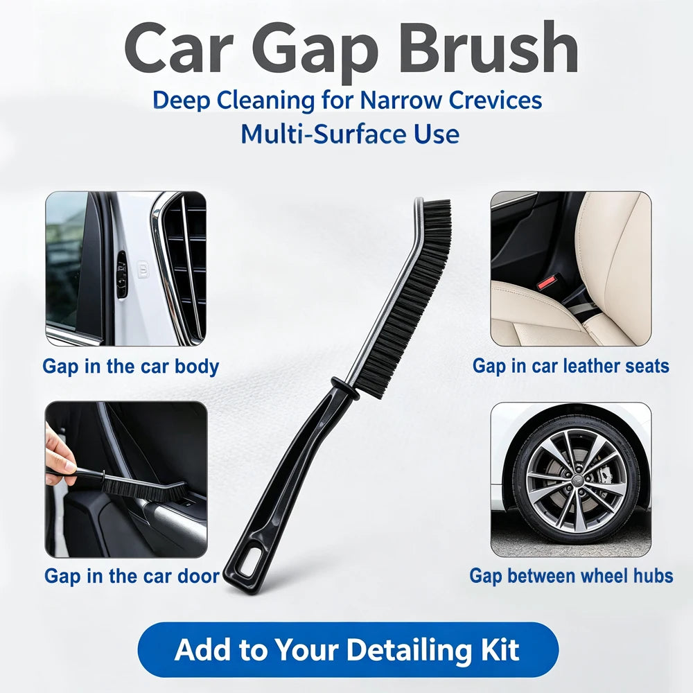 AUTBORIGHT Curved Car Gap Cleaning Brush Ultra Thin Scratch-Free Nylon Bristles for Auto Interior Air Vent Door Track Detailing