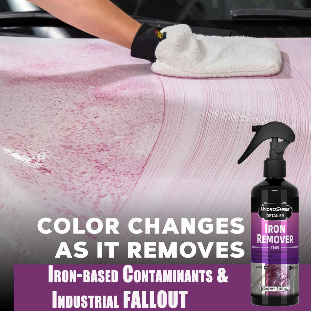 Hydroshine Iron Remover Car Detailing Fallout Spray Decontamination Kit Rust Remover Spray for Brake Rim Metal Surface Particles