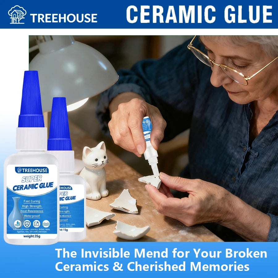 1-4 Pcs Super Ceramic Glue, Instant Bond Strong Adhesive for Broken Porcelain, Vases, Tiles & Ceramic Crafts