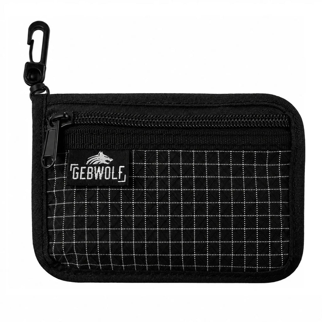 Organizer Pouch Ultralight Wallet with YKK Zipper Durable Grid Fabric Coin Purse for Cards Earbuds Small Gear