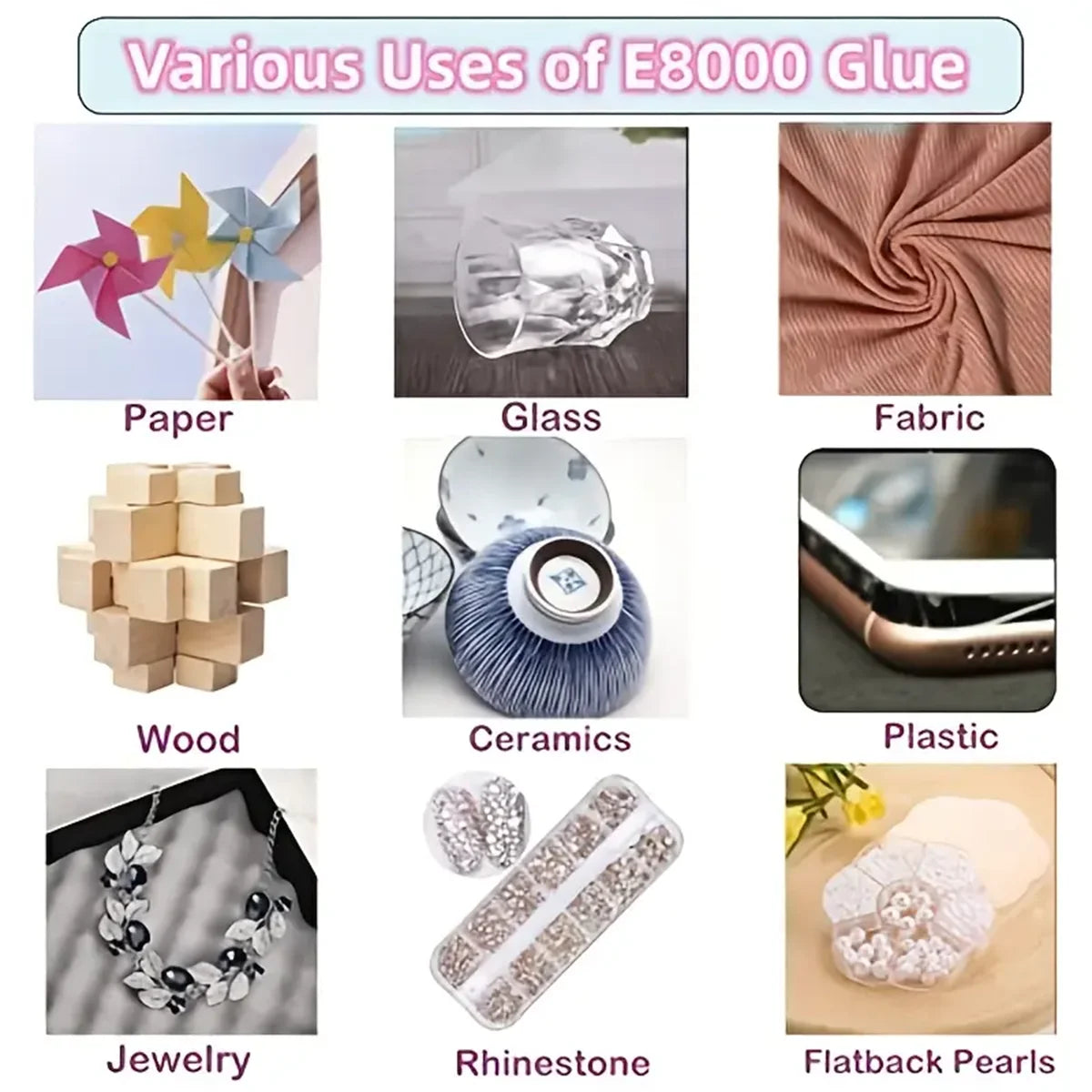 15/25/50/110ml E8000 Glue 110ml  Mobile Phone Screen Repair High-Strength Transparent Super Screen Border Adhesive Glass Jewelry DIY Crafts Universal Touch Screen Tools.