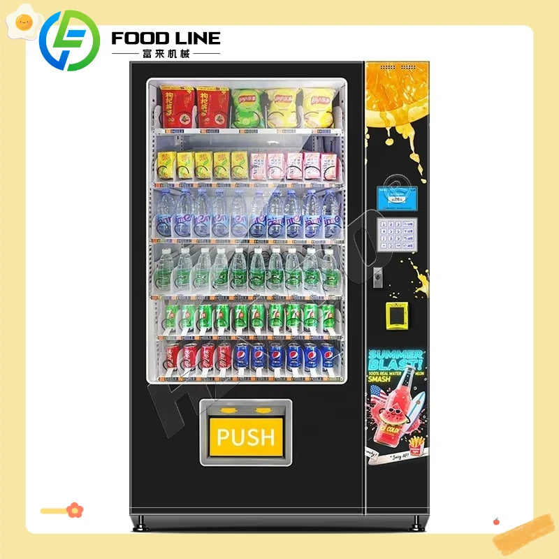 Customize Vending Machine Drink Automatic Combo Vending Machine Auto Cold Drink Water for Drinks and Snacks Vending Machine