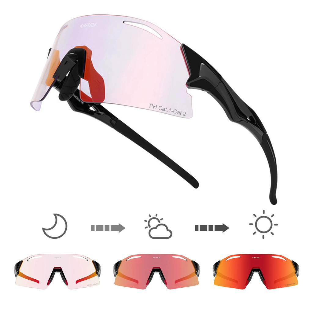 Kapvoe UV400 Fashion Sunglasses Men MTB Bike Cycling Glasses Eyewear Women Bike Outdoor Sports Night-riding glasses for racing