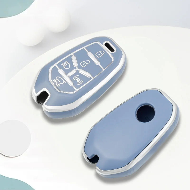 New Car Remote Key Case Cover Protector For Ssangyong Rexton Y400 Y450 G4 2021 2022 Holder TPU Shell Fob Accessories 5 Buttons