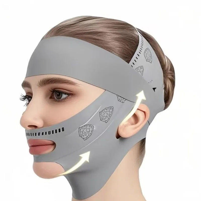 3-Piece Face Sculpting Mask&Face Massage Roller&Gua Sha Tool,Reusable AdjustableV-shaped Face Bandage,Portable Body Massage Tool