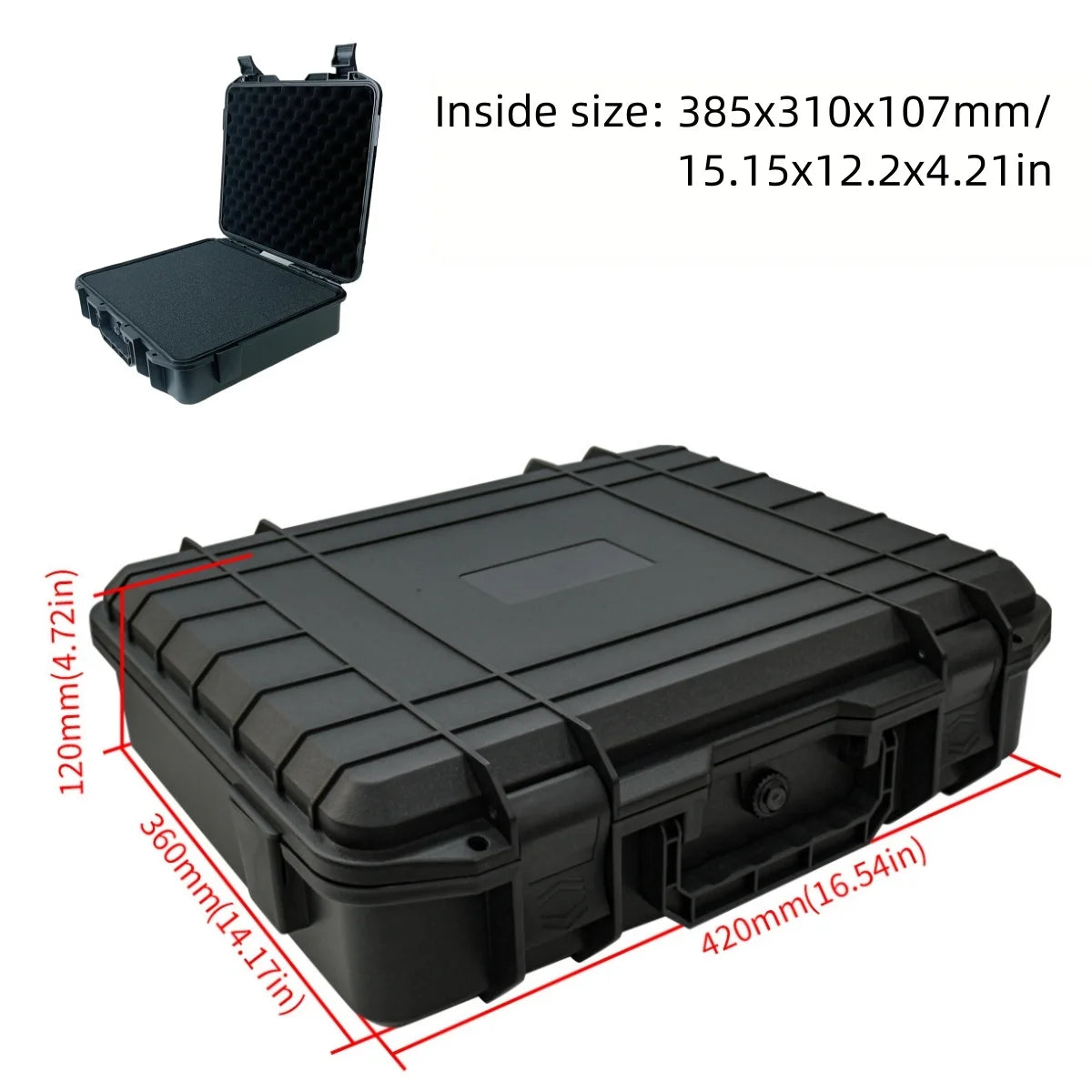 Waterproof Hard Carry Case Bag Tool Case with Sponge Storage Box Suitcase Precision Instrument Safety Tool Box Hardware Toolbox