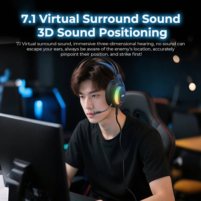 RGB Cool Lighting Wired Earphones Low Latency Headphones with Mic Breathable Comfortable Earbuds Surround Sound Effects for Game