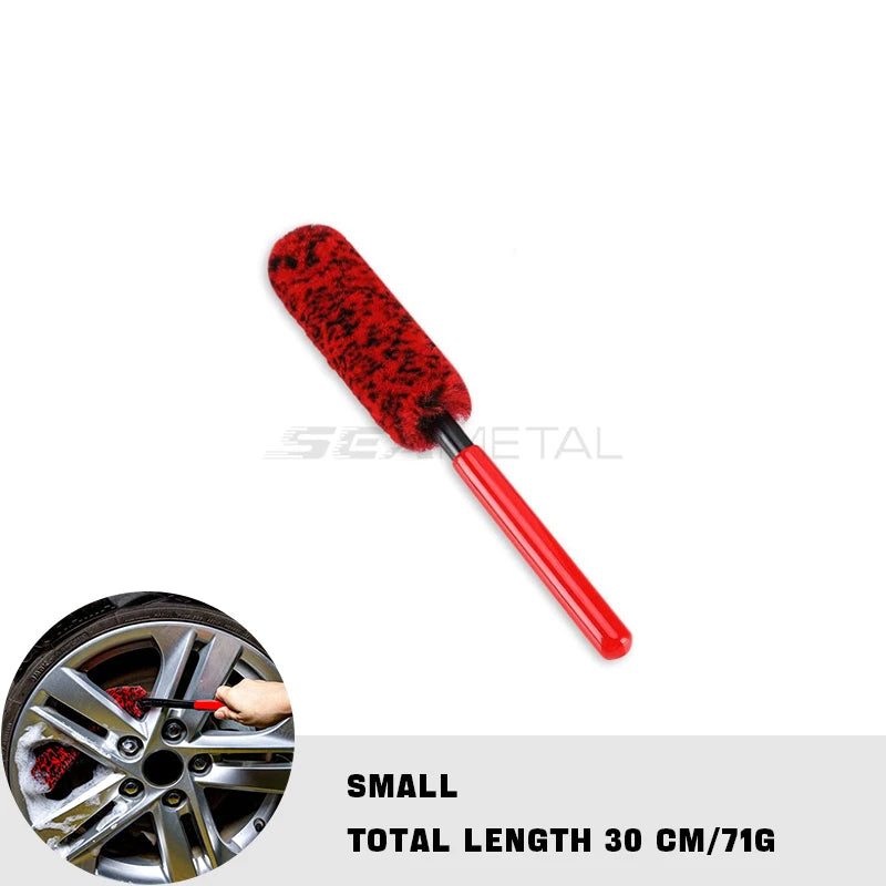 SEAMETAL Car Wheel Detailing Cleaning Brush Woolies Plush Car Rim Tire Wash Brushes Long Handle Bendable Auto Wheel Clean Tools