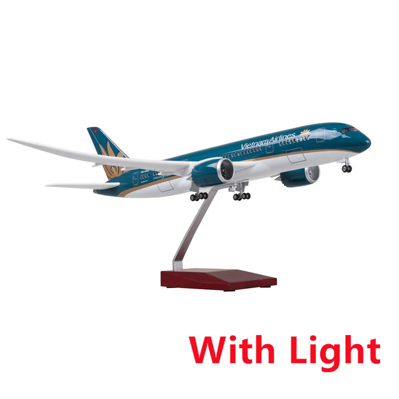 1/130 Aircraft Toy Models B787 Vietnam Airlines 47cm Model Planes Boy Toys With Light Wheeled Landing Gear For Collected Gift