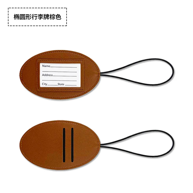 PU Leather Mini Cute Luggage Tag Name ID Label Boarding Pass Luggage Tags Suitcase Tag Travel Accessories
