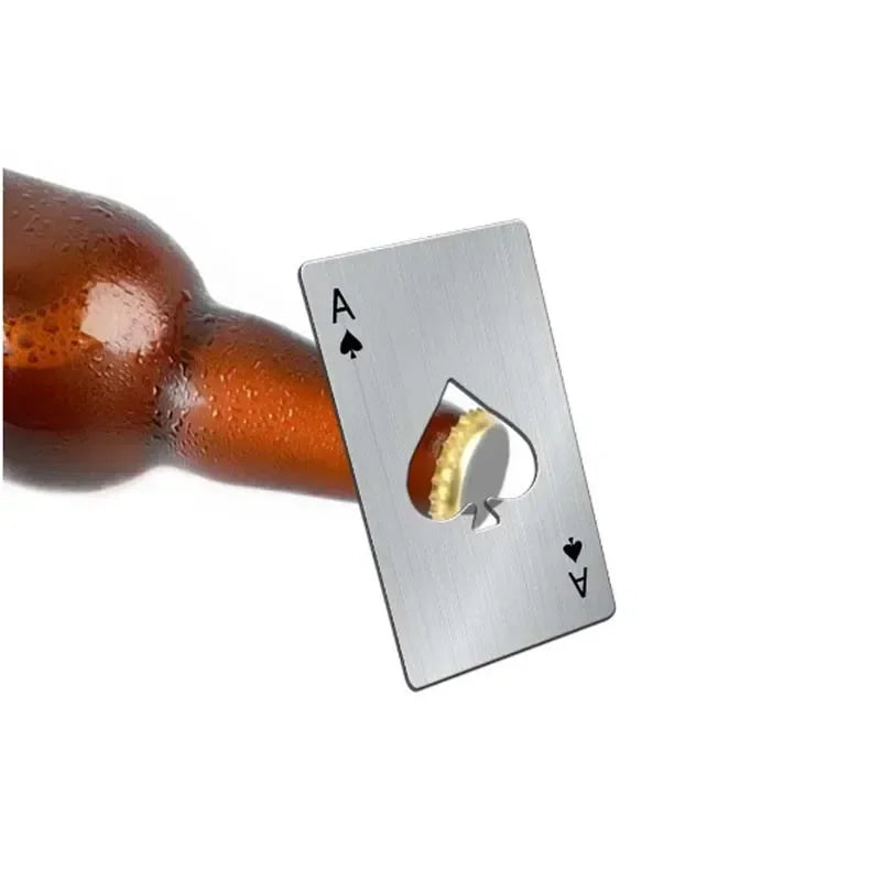 Portable Spades Bottle Opener Poker Shaped Wine Beer Black Peach A Playing Cards A Bottle Opener Hot  Stainless Steel Home Tools