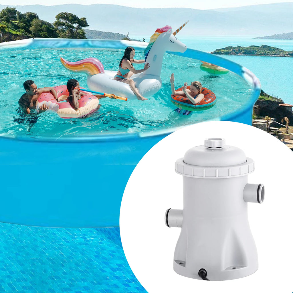 Pool Filter Pump 330 GPH Paddling Pool Electric Water Pump With 2 Pool Filter Cartridge Pool Pumps Ground Small Pool Filter Pump