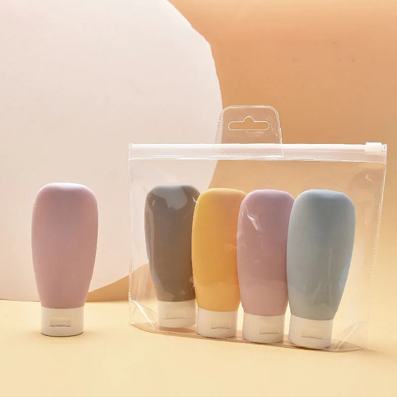 4 Pcs 60ml Liquid Container Empty Refillable Packing Cosmetic Lotion Leakproof Bottle Travel Refillable Bottle Sub-Bottling