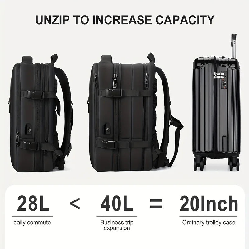 180 °   Box Opening Travel Backpack |   20-inch Luggage Level Capacity Business Laptop Bag