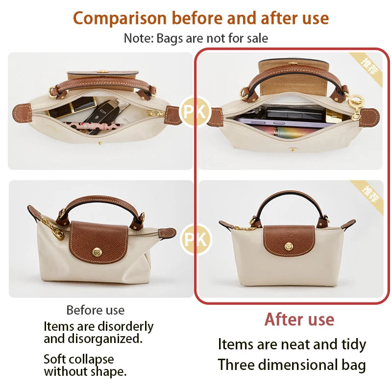 Dupont Paper Waterproof Bag Organizer Water Cap Layer Design For Longchamp S Size Felt/nylon Inner Insert Bag Lightweight Neat