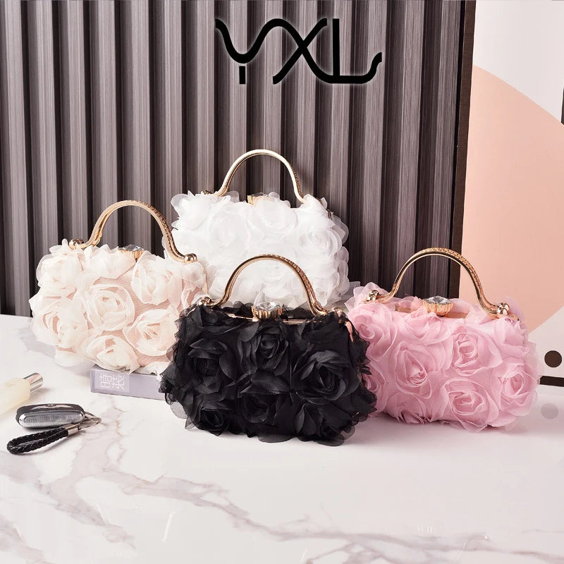 Popular floral evening bag for brides, wedding dress, white gown bagpartybag