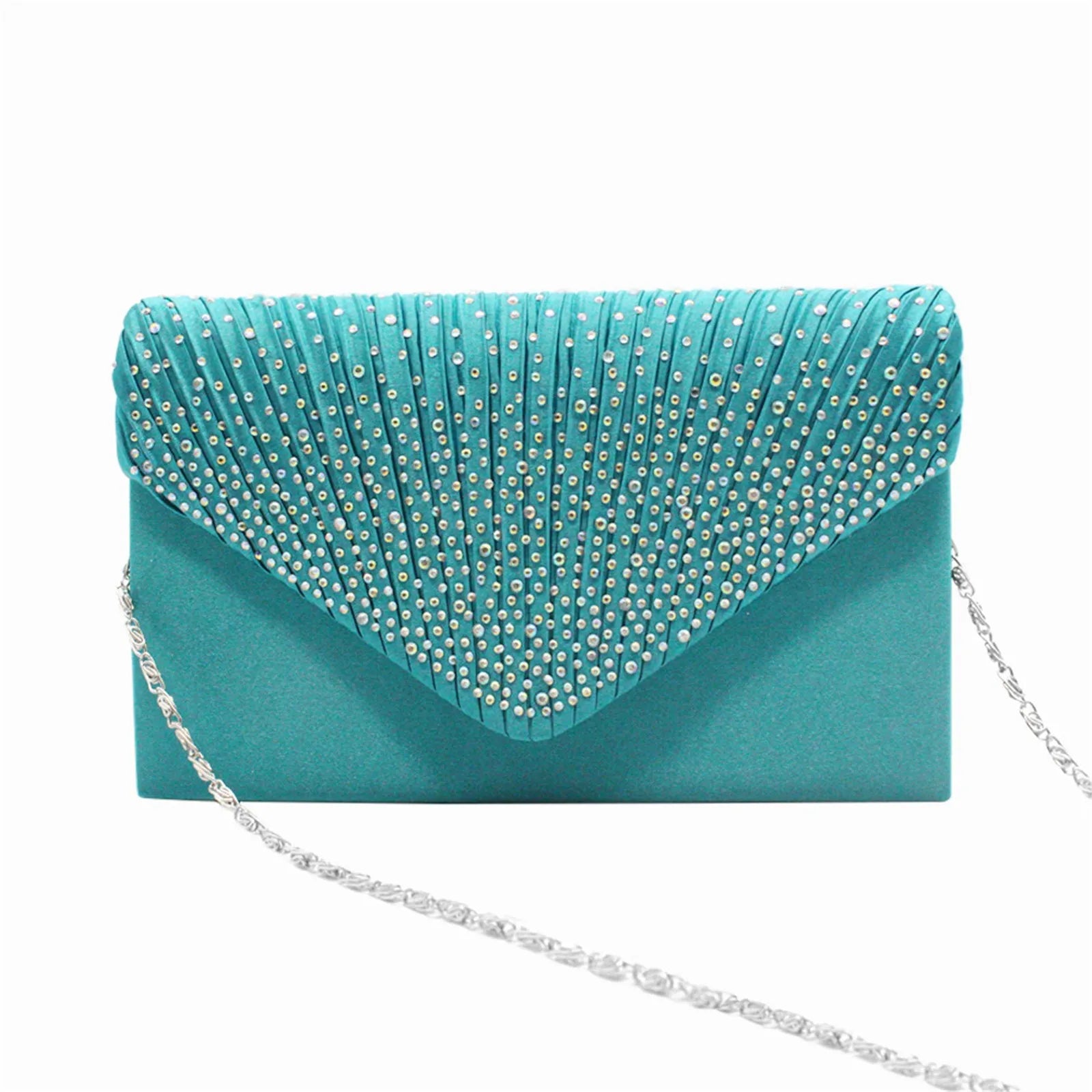 Women's Fashion Elegant Ribbon Diamond Clutch Evening Prom Handbag Light Luxury Single Room Bag For Party Wedding Nightclub
