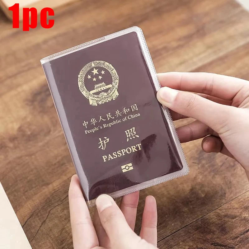 1-10PCS Travel Dirt Protection Passport Cover Wallet Purse PVC Transparent Women ID Business Credit Card Passport Bag Pouch