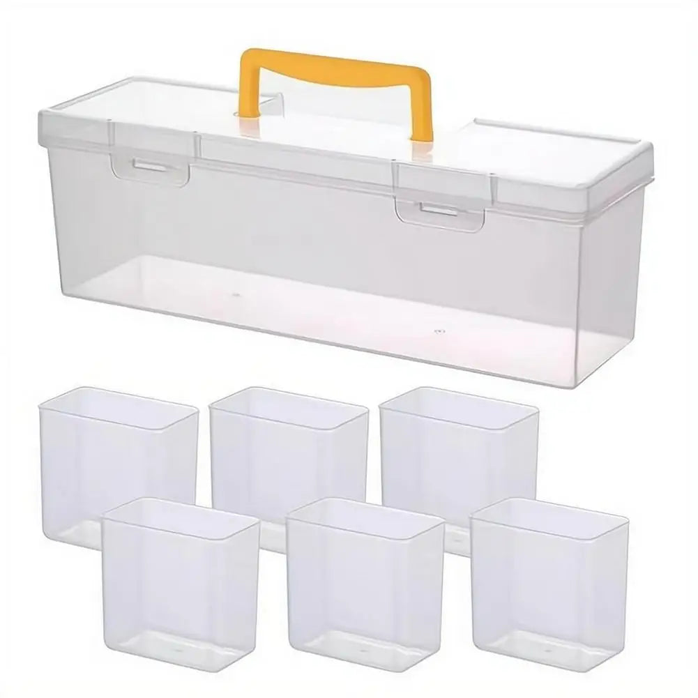 Transparent Plastic Hardware Storage Box with Removable Dividers Portable Small Parts Organizer Container with Handle for Screws